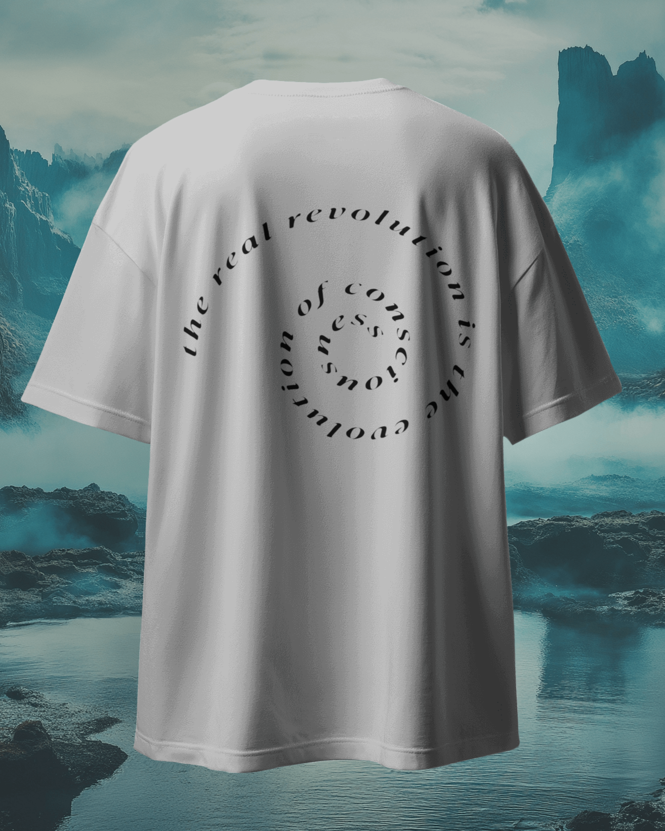 SAINT WHITE CONCIOUSNESS UNISEX TERRY COTTON OVERSIZED TSHIRT