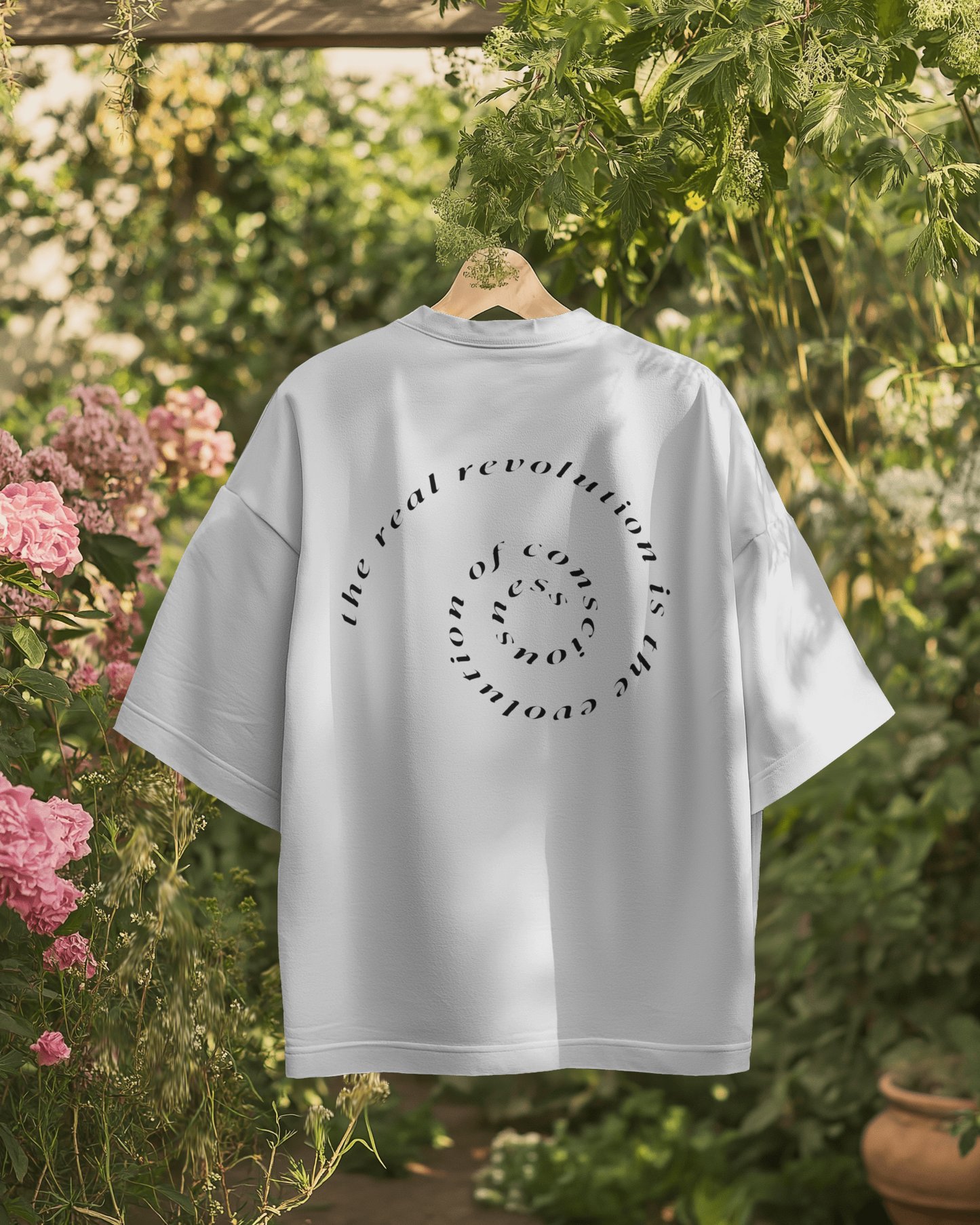 SAINT WHITE CONCIOUSNESS UNISEX TERRY COTTON OVERSIZED TSHIRT