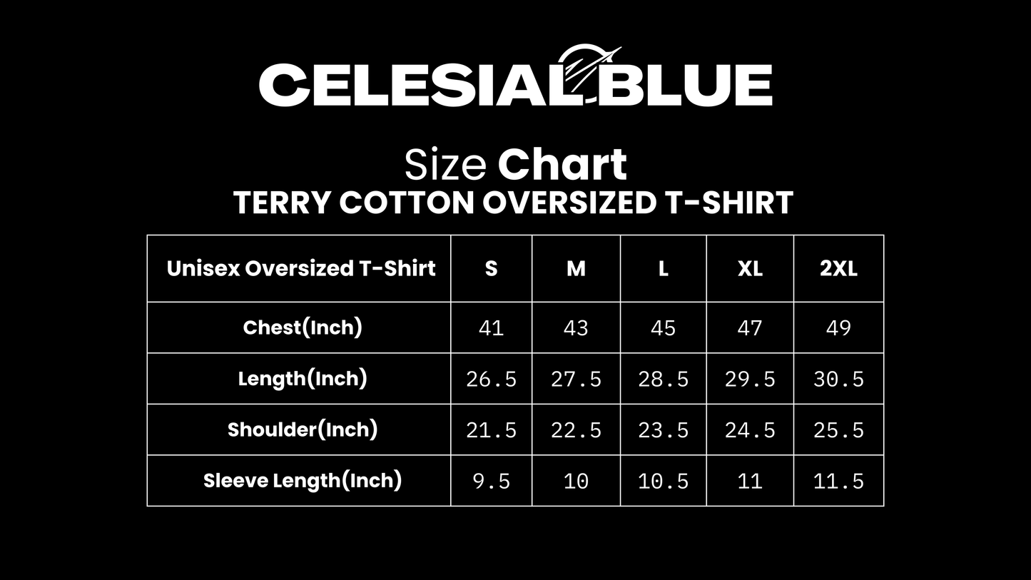 RARE BLUE CONCIOUSNESS UNISEX TERRY COTTON OVERSIZED TSHIRT