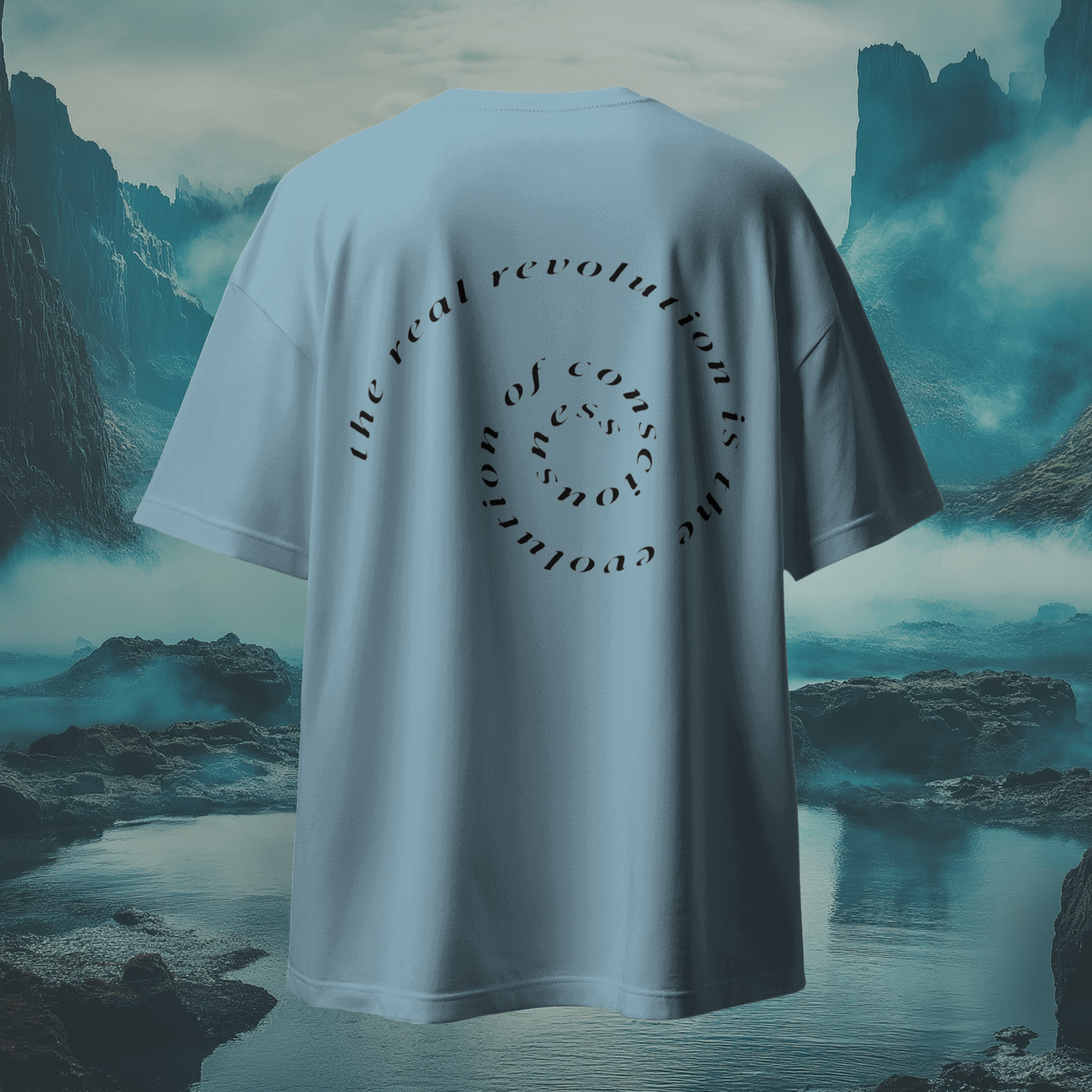 RARE BLUE CONCIOUSNESS UNISEX TERRY COTTON OVERSIZED TSHIRT