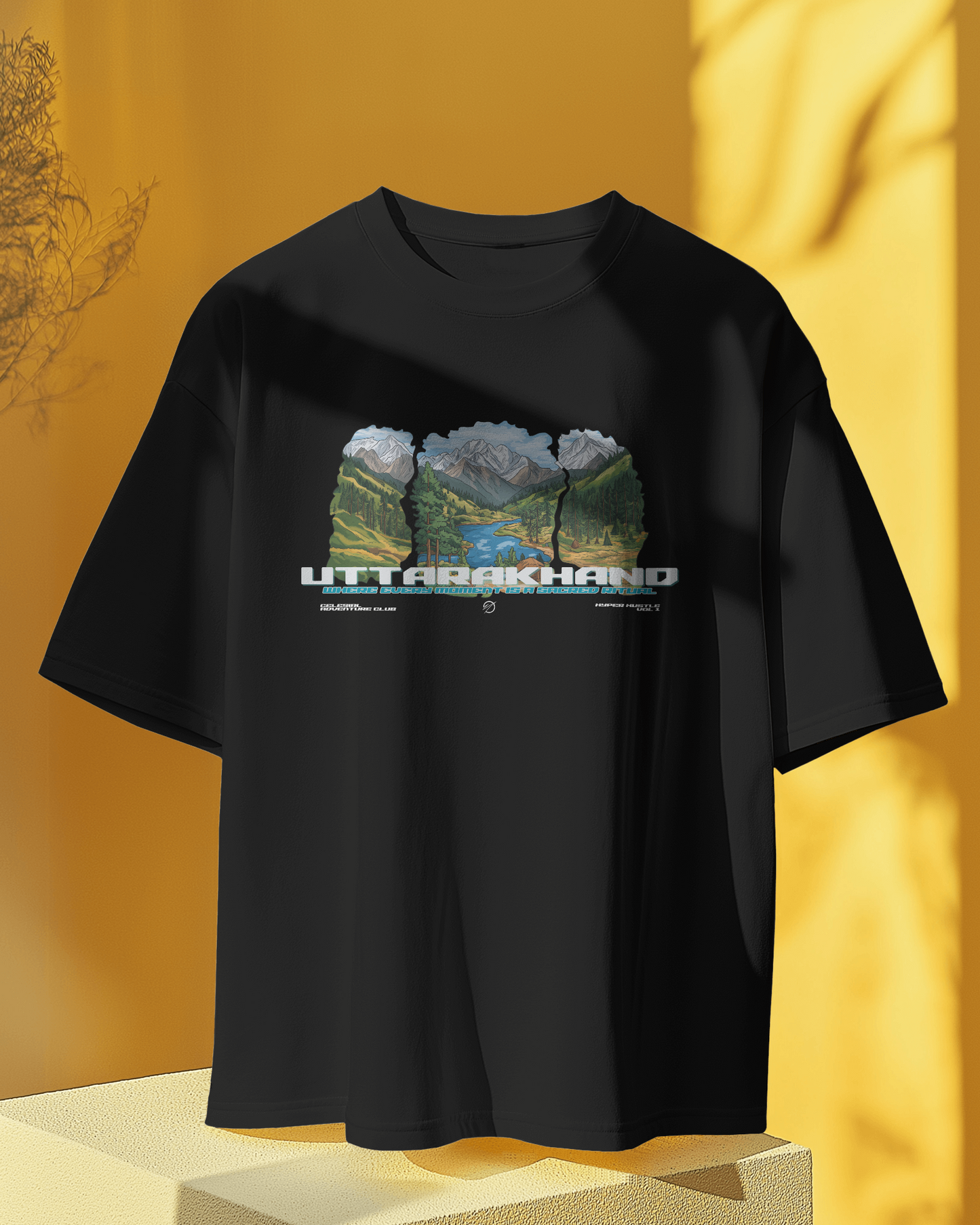 UTTARAKHAND UNISEX TERRY COTTON OVERSIZED TSHIRT