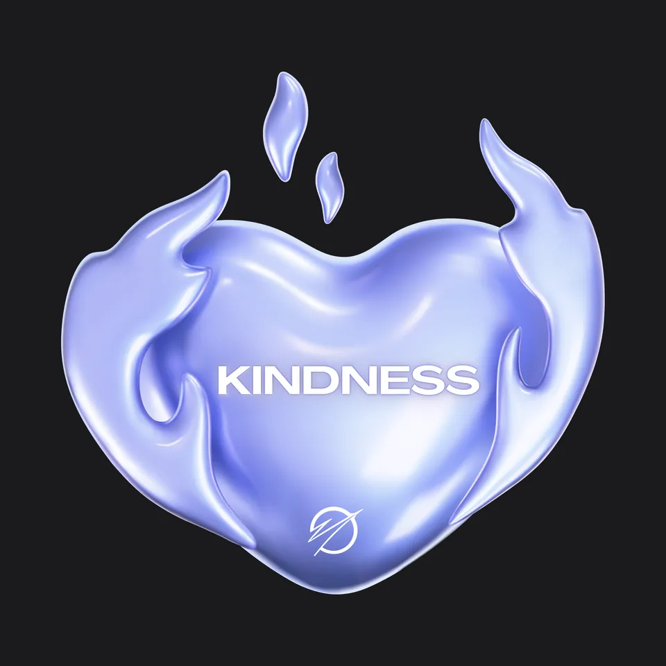 The Kindness print artwork: the lavender chrome Kindness heart